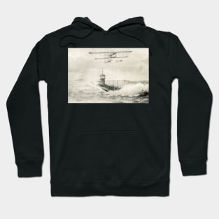 WW1 Floatplane & Submarine sea scene Hoodie